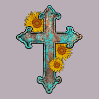 Turquoise Sunflower Cross Vintage Tee | Teevron