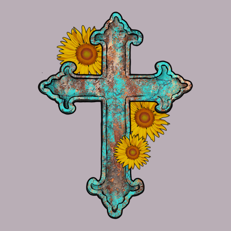 Turquoise Sunflower Cross Vintage Tee by AdoDesignShop | Teevron