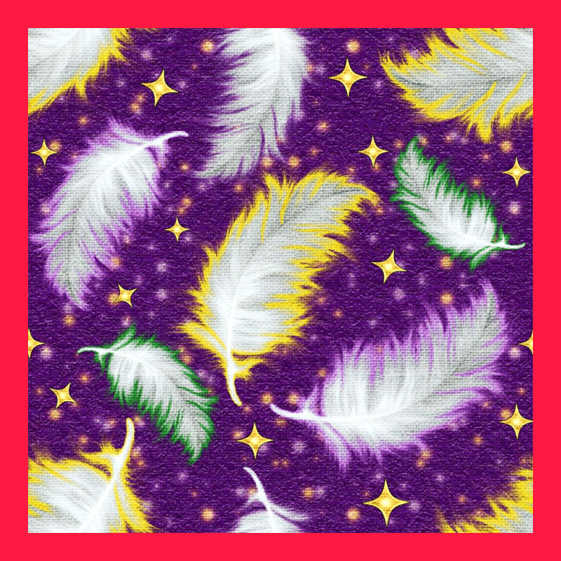 Mardi Gras Feathers Seamless Pattern Zipper Hoodie by BundleAndBundleShop | Teevron
