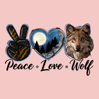 Peace Love Wolf Head Urban Heavy Tee | Teevron