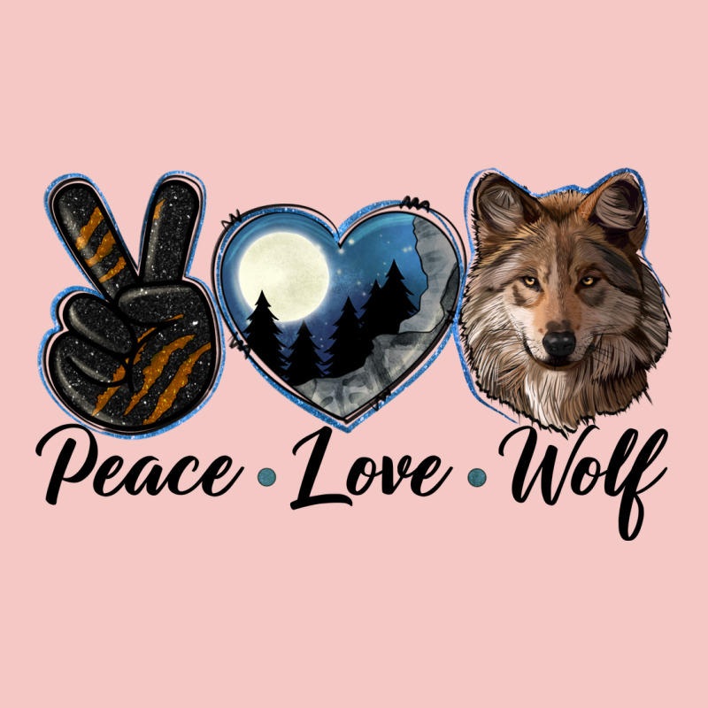 Peace Love Wolf Head Urban Heavy Tee by LillyAllenDesigns | Teevron
