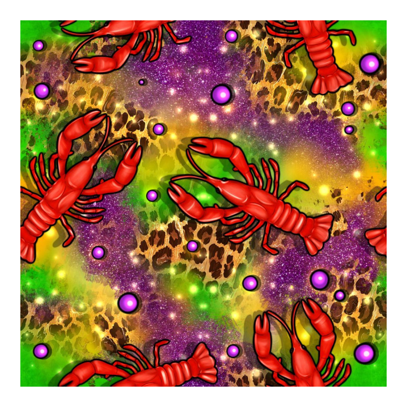 Mardi Gras Lobster Seamless Pattern Zipper Hoodie by BundleAndBundleShop | Teevron