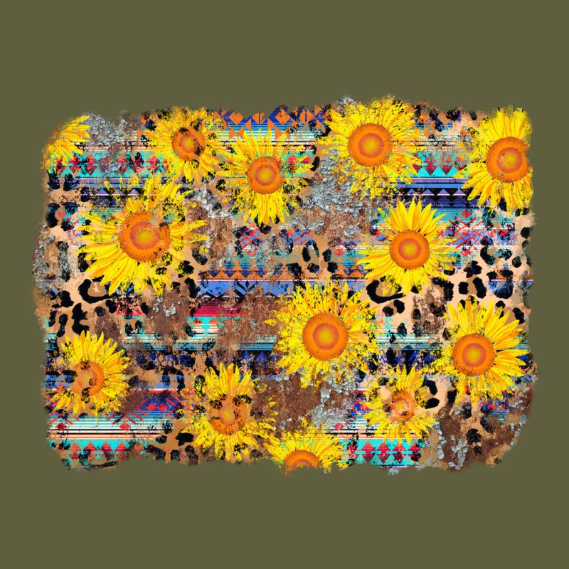 Aztec Sunflower Leopard Background Vintage Tee by AdoDesignShop | Teevron