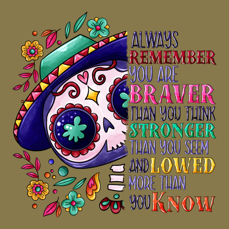 You Are Braver Than You Think Sugar Skull Premium Hoodie by NancyCooperArtShop | Teevron