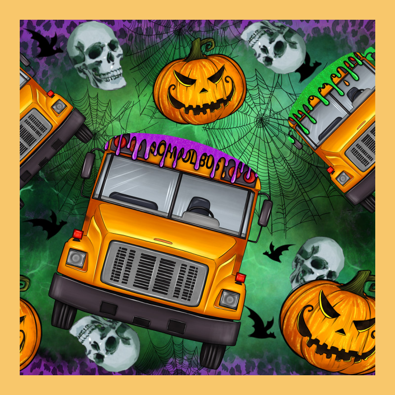 Halloween Bus And Pumpkin Seamless Pattern Vintage Hoodie by BundleAndBundleShop | Teevron