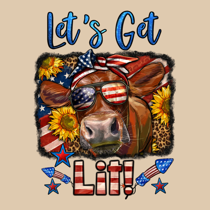 Let's Get Lit 4th Of July Cow Heavyweight Sweatshirt by LillyAllenDesigns | Teevron