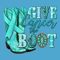 Give Cancer The Boot Ovarian Cancer Teal Ribbon Premium Hoodie | Teevron