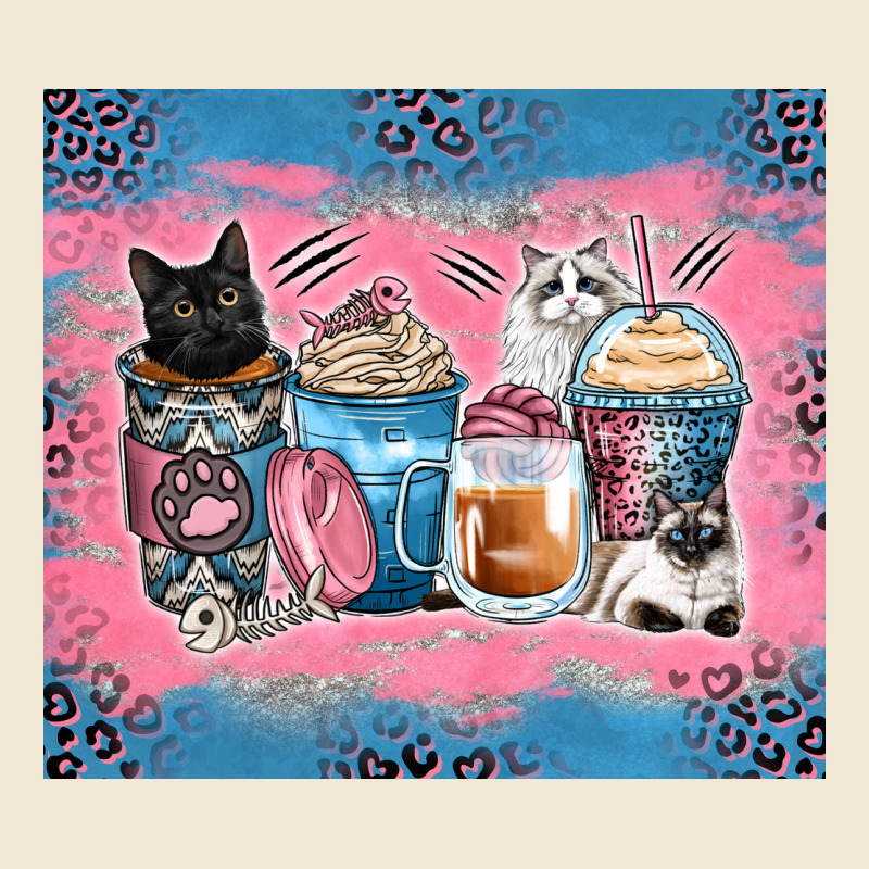 Cat Coffee Cups Ladies Tee by Zillion Design Studio | Teevron