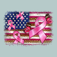 Breast Cancer American Flag Background Heavy Core Tee | Teevron