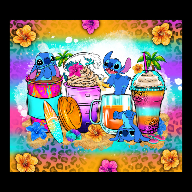 Stitch Summer Coffee Cups Ladies Tee by Zillion Design Studio | Teevron