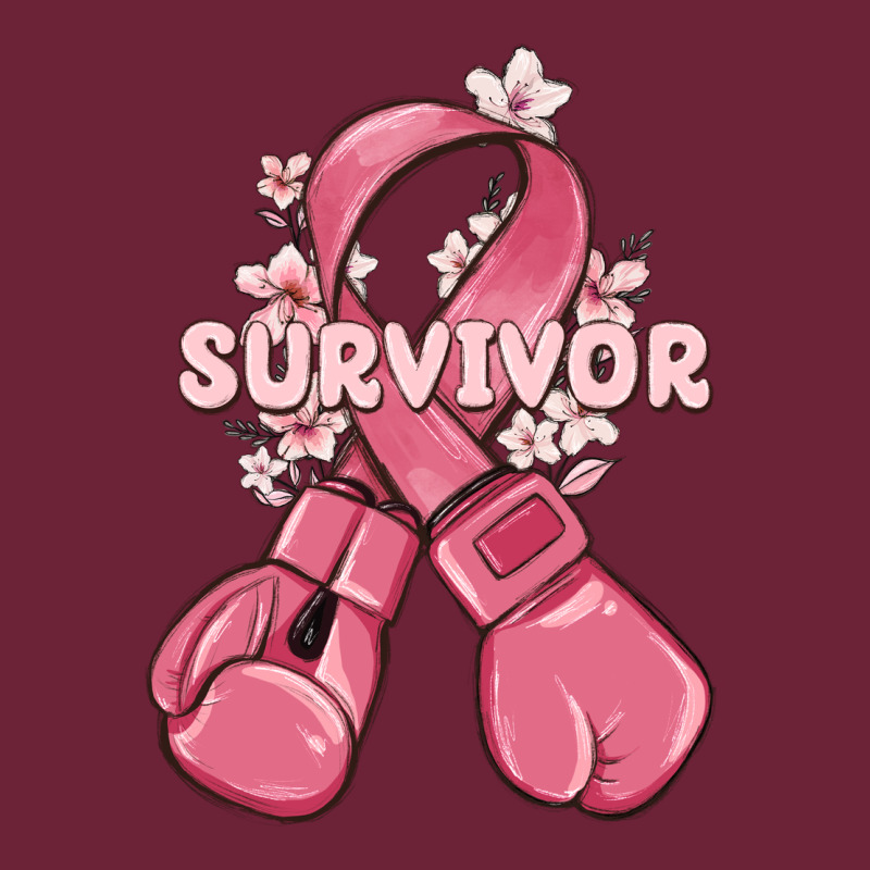 Survivor Breast Cancer With Boxing Gloves Long Sleeve Tee by MaliasSmallBusiness | Teevron