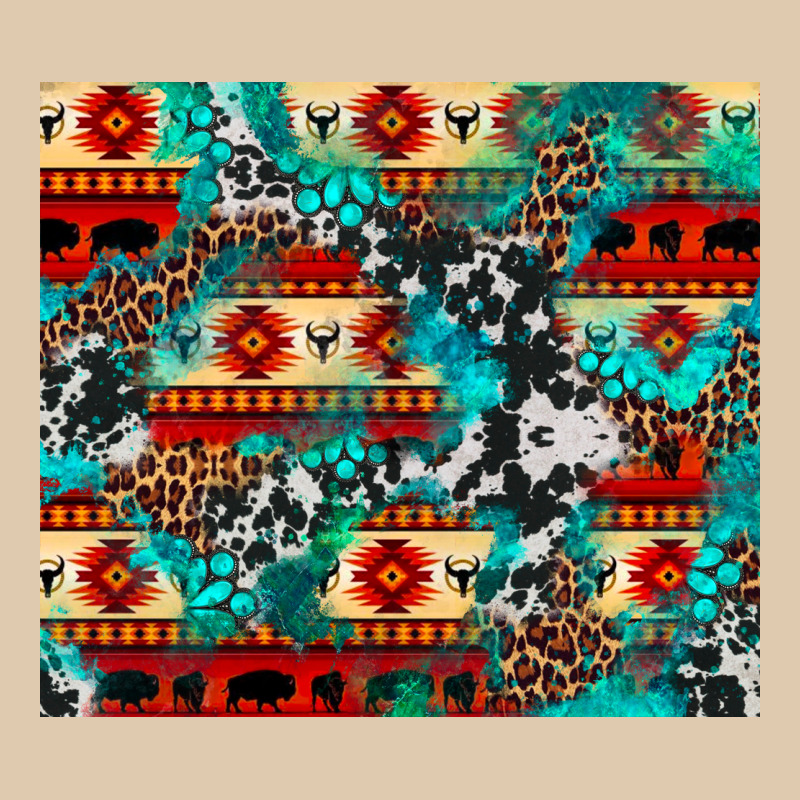 Aztec Leopard Cowhide Turquoise Heavyweight Sweatshirt by BarkalooDesign | Teevron