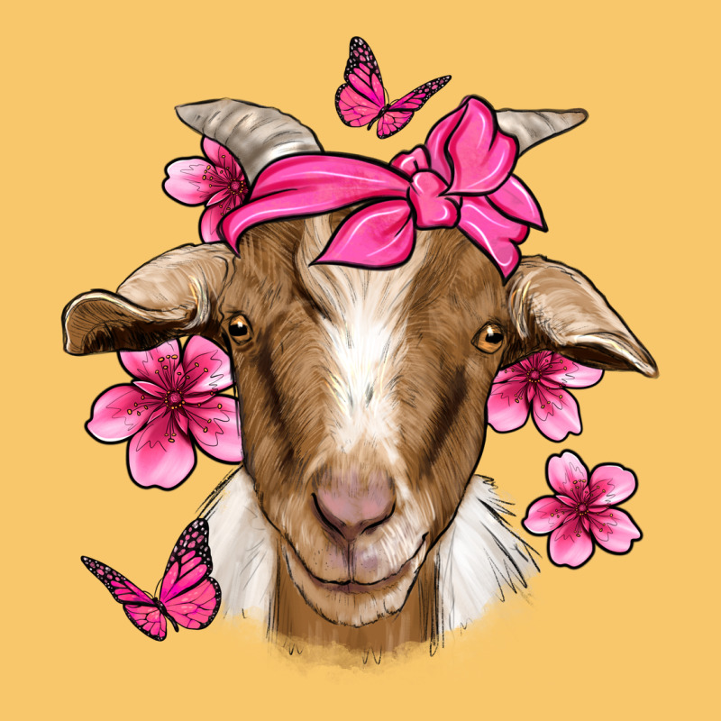 Pink Floral Bandana Goat Vintage Hoodie by Jasminsmagicworld | Teevron