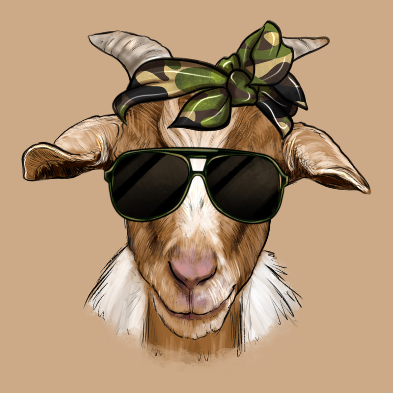 Camouflage Bandana Goat Vintage Hoodie by Jasminsmagicworld | Teevron