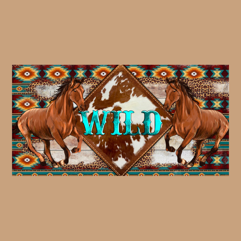 Aztec Horses And Wild With Cowhide License Plate Template Vintage Tee by Artiststas | Teevron