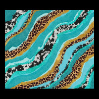 Turquoise Brushstrokes With Leopard And Cowhide Ladies Tee | Teevron