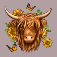 Sunflowers Long Haired Cow Vintage Hoodie | Teevron