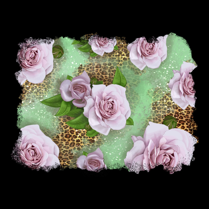Pink Roses With Leopard Background Heavyweight Sweatshirt by LillyAllenDesigns | Teevron