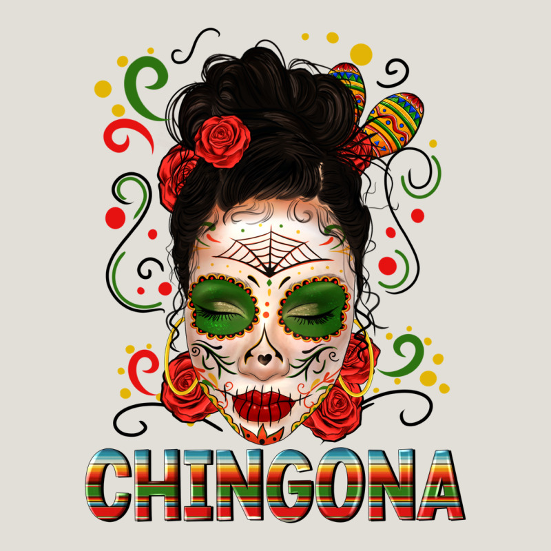 Mexicana Skull Girl Messy Bun Heavy Core Tee by texasbilliewilder | Teevron