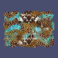 Western Leopards And Turquoise With Cowhide Background Vintage Tee | Teevron
