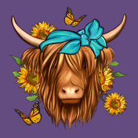 Sunflower Long Haired Cow Vintage Hoodie | Teevron