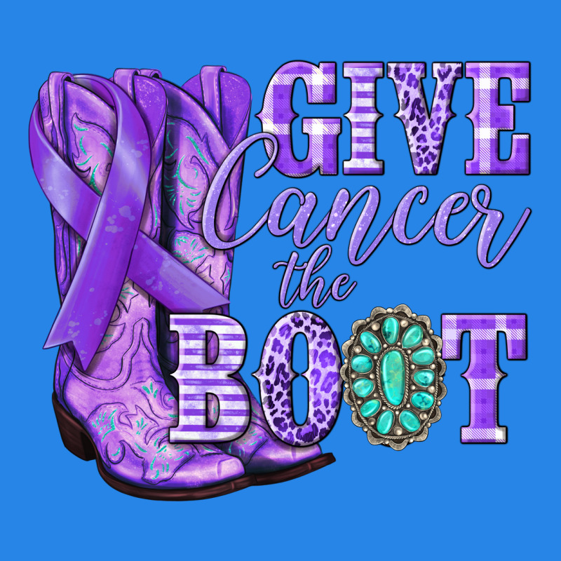 Give Cancer The Boot Purple Ribbon Premium Hoodie by NancyCooperArtShop | Teevron