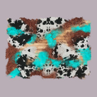 Western Cowhide Turquoise And Wood Background Vintage Tee | Teevron