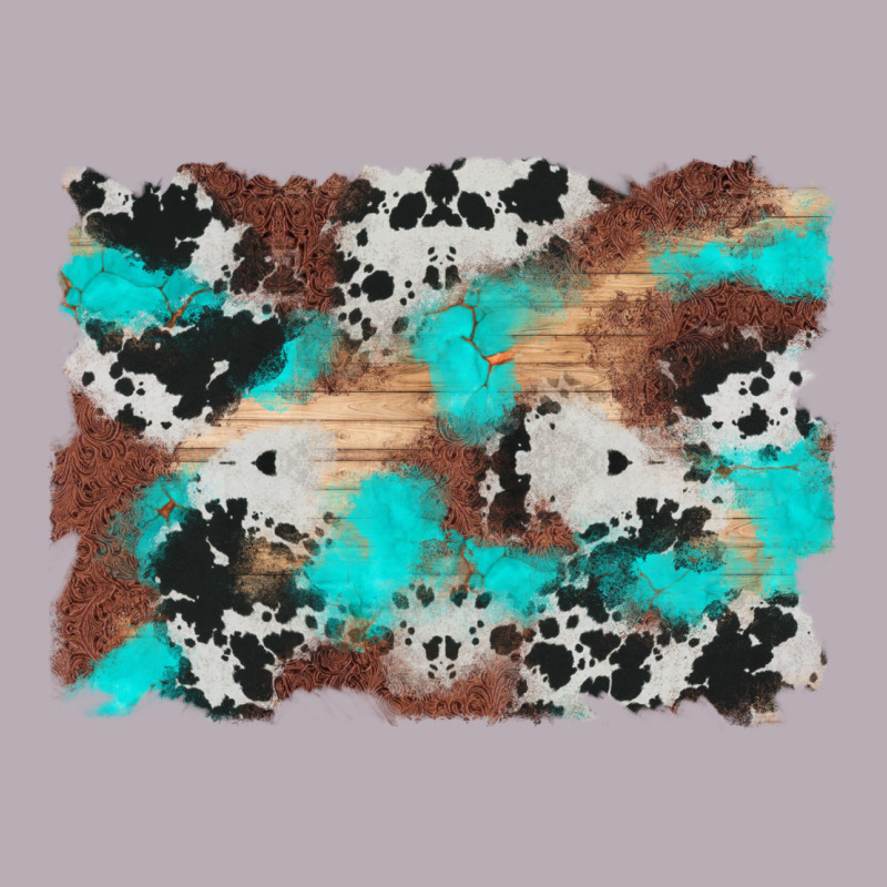 Western Cowhide Turquoise And Wood Background Vintage Tee by Artiststas | Teevron