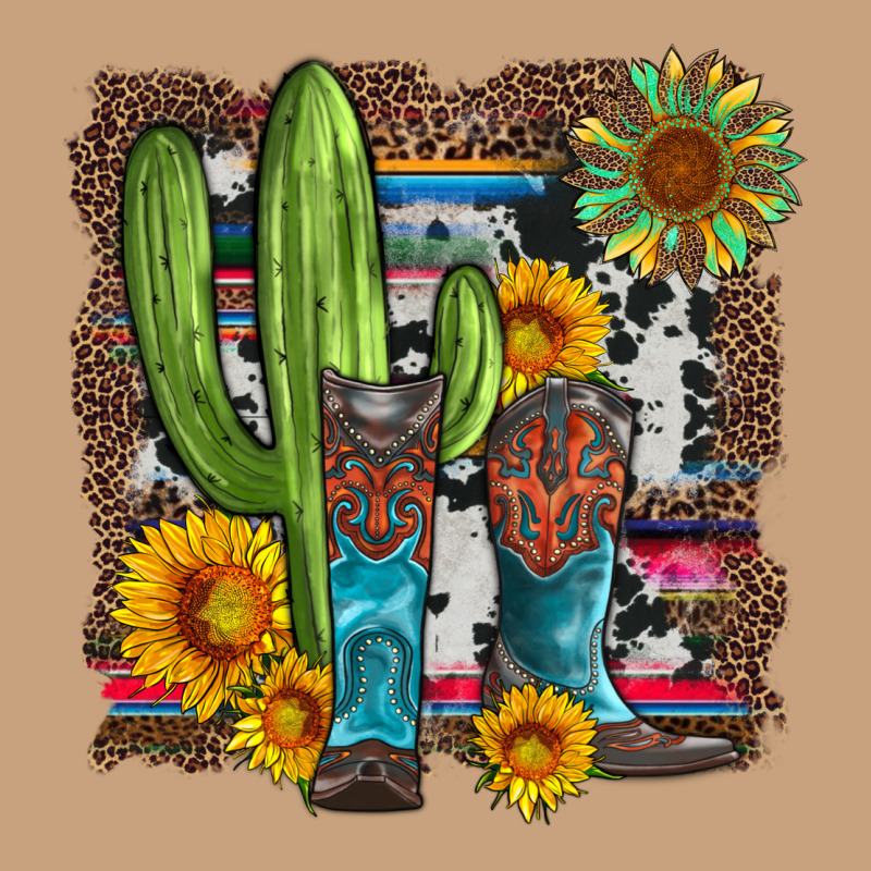 Western Cactus With Cowboy Boots And Sunflowers Vintage Tee by Artiststas | Teevron