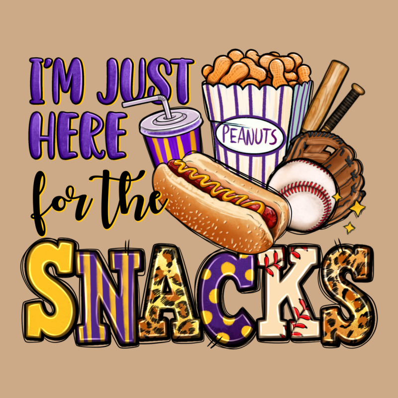 I'm Just Here For The Snacks Baseball Purple And G Vintage Hoodie by Jasminsmagicworld | Teevron