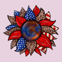American Flag Leopard Sunflower Ladies Tee | Teevron