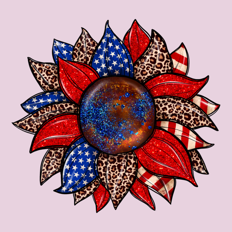 American Flag Leopard Sunflower Ladies Tee by Zillion Design Studio | Teevron