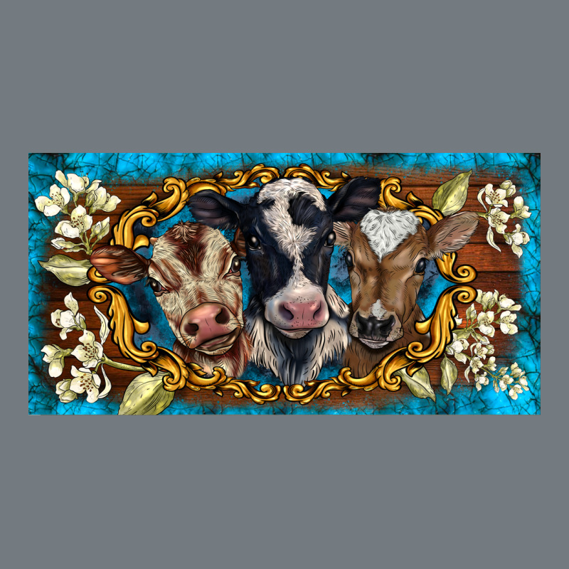 Western Cow Turquoise’s White Flowers License Plate Template Heavyweight Sweatshirt by BarkalooDesign | Teevron