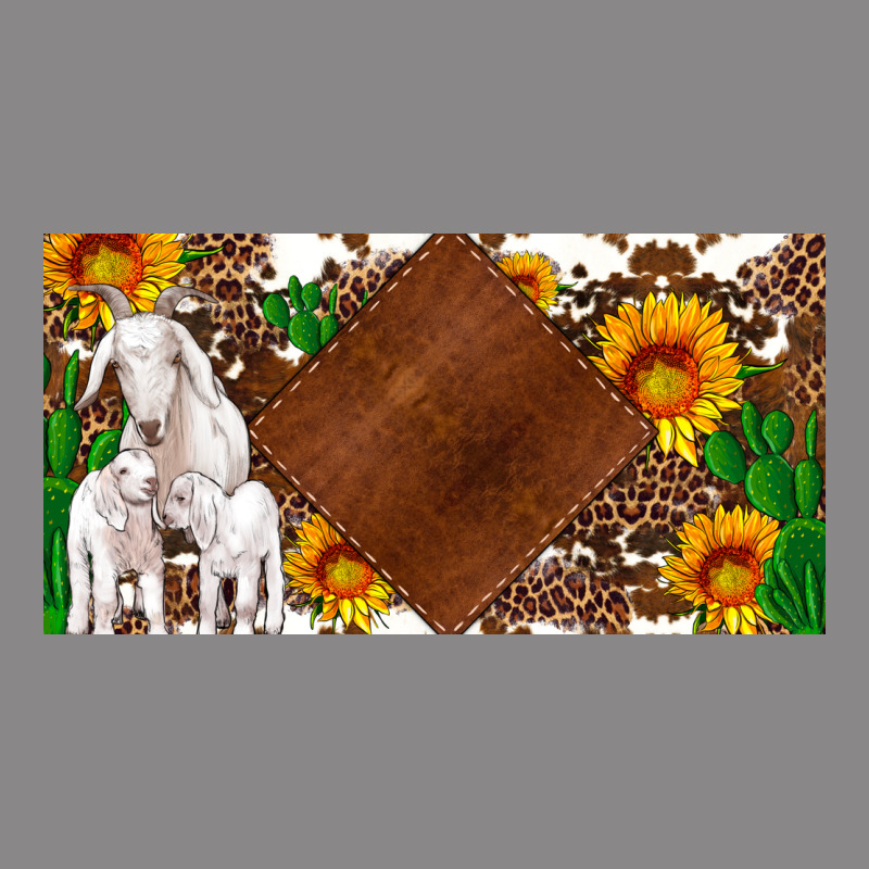 Baby Goats And Sunflower And Cactus With Cowhide License Plate Vintage Tee by Artiststas | Teevron