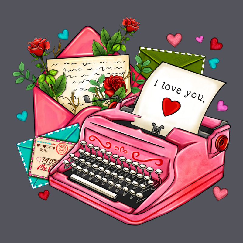Pink Typewriter And Letters Vintage Hoodie by AdoDesignShop | Teevron