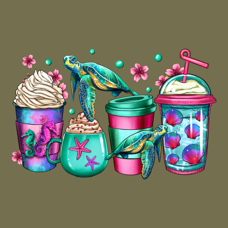 Turtle Coffee Cups Vintage Hoodie by Jasminsmagicworld | Teevron