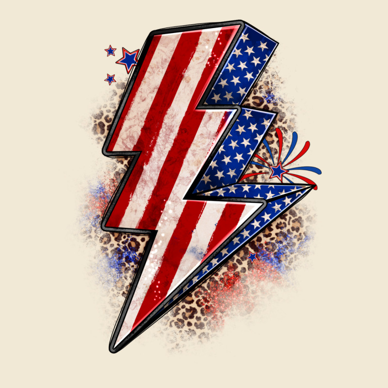 Leopard American Flag Lightning Bolt Ladies Tee by Zillion Design Studio | Teevron