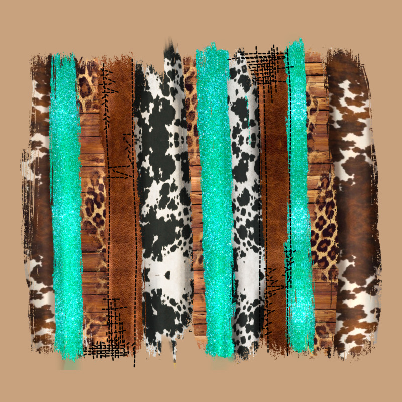 Western Cowhide Wood And Turquoise Glitter Brushstrokes Vintage Tee by Artiststas | Teevron