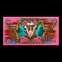 Western Baby Boer Goat Pink Flowers Serape Leopard Pink Glitter Patter Heavyweight Sweatshirt | Teevron