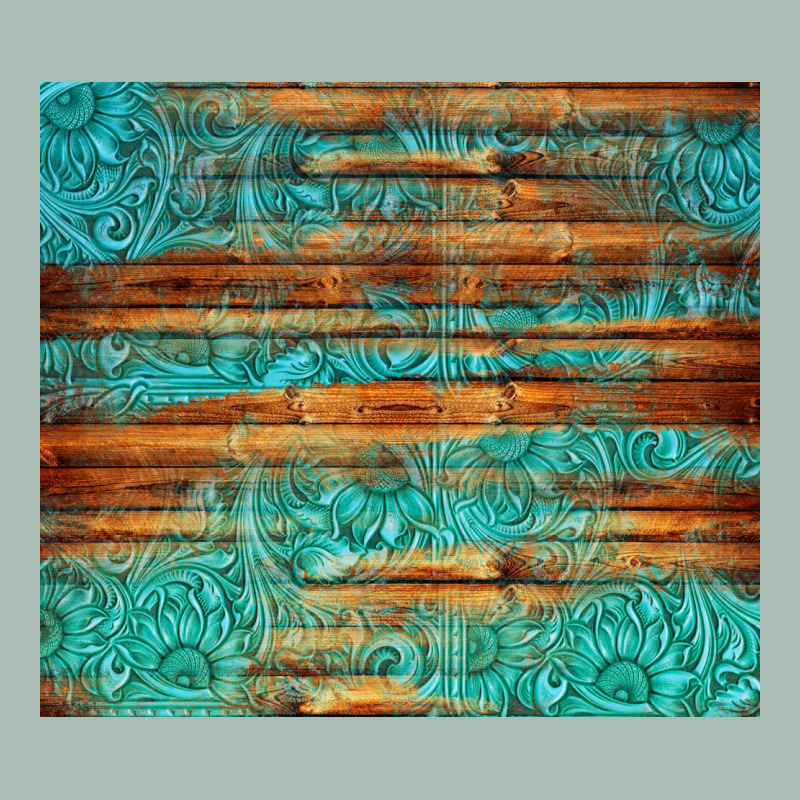 Turquoise  Leather And Wooden Pattern Tumbler Classic Tee by Jasminsmagicworld | Teevron