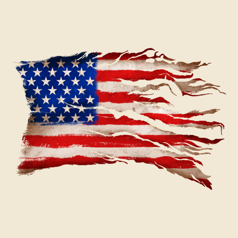 Tattered American Flag Ladies Tee by Zillion Design Studio | Teevron
