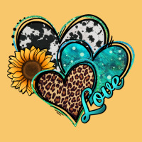 Turquoise Sunflower Hearts Vintage Hoodie | Teevron