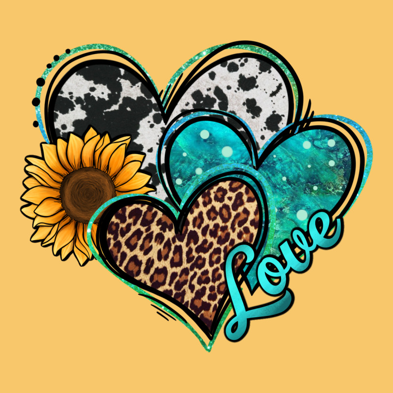 Turquoise Sunflower Hearts Vintage Hoodie by Jasminsmagicworld | Teevron
