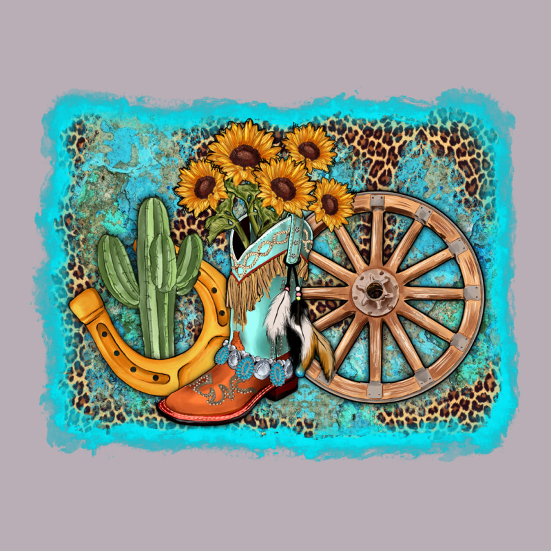 Western Wooden Wheel Cowboy Boots Vintage Tee by AdoDesignShop | Teevron