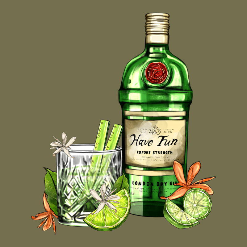 Gin Tonic Bottle And Cocktail Vintage Hoodie by AdoDesignShop | Teevron