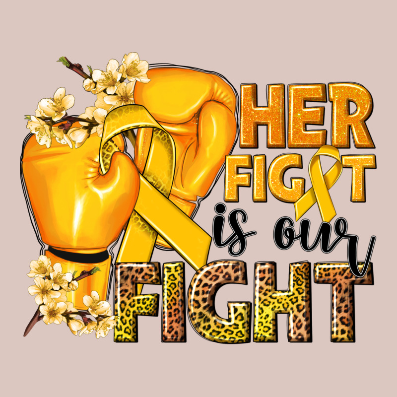 Her Fight Is Our Fight Childhood Cancer Yellow Premium Hoodie by NancyCooperArtShop | Teevron