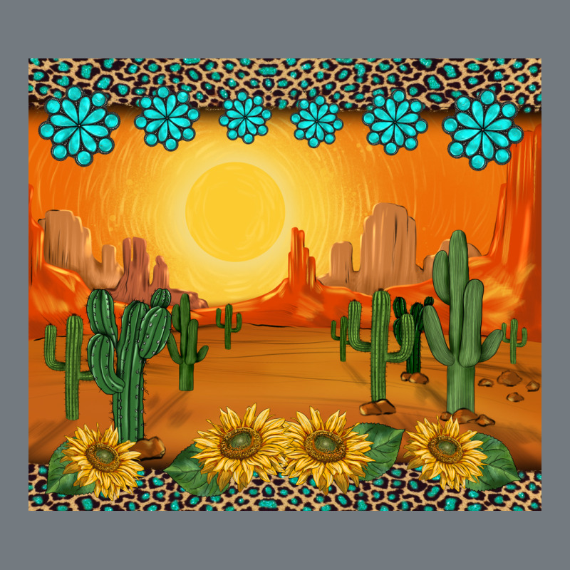 Western Sunset Cactus Sunflowers Gemstones Leopards Heavyweight Sweatshirt by BarkalooDesign | Teevron