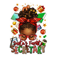 Santa's Favorite Secretary Afro Messy Bun Premium Tee | Teevron