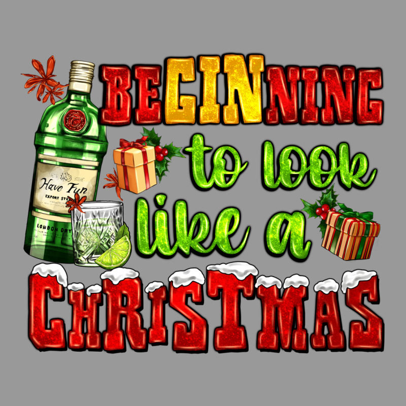 Beginning To Look Like A Christmas With Gin And Gifts Vintage Hoodie by AdoDesignShop | Teevron