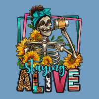 Staying Alive Coffee Drinking Skeleton Urban Heavy Tee | Teevron